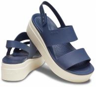 Women’s Crocs Brooklyn Low Wedge Navy / Stucco