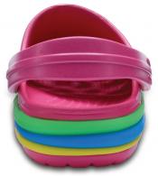 Kids Crocband™ Rainbow Band Clog Paradise Pink
